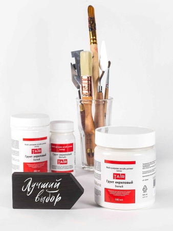 Грунт акриловый универсальный белый, банка 100 мл - «Таир»