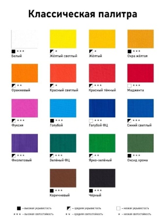 Набор акриловых красок Акрил-Хобби, "TAIR", 100 мл, 18 цветов - «Таир»