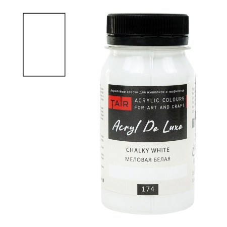 Меловая белая, краска "Акрил Де Люкс", банка 100 мл - «Таир»