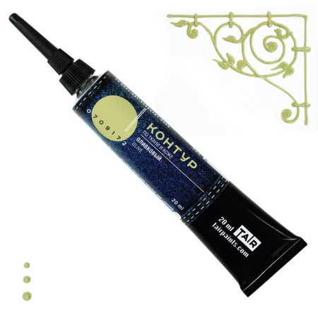 Оливковый, контур по ткани и коже, туба 20 мл - «Таир»