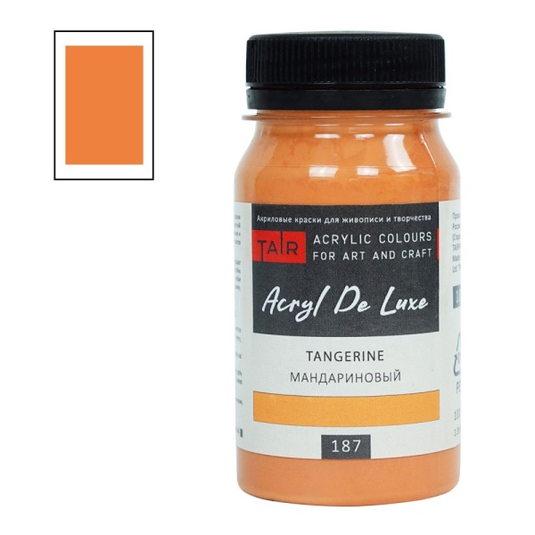Мандариновый, краска "Акрил Де Люкс", банка 100 мл - «Таир»