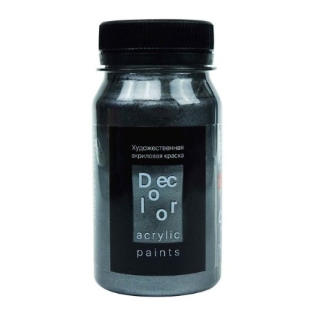 Серебристо-чёрный, краска "Деколор", банка 100 мл - «Таир»