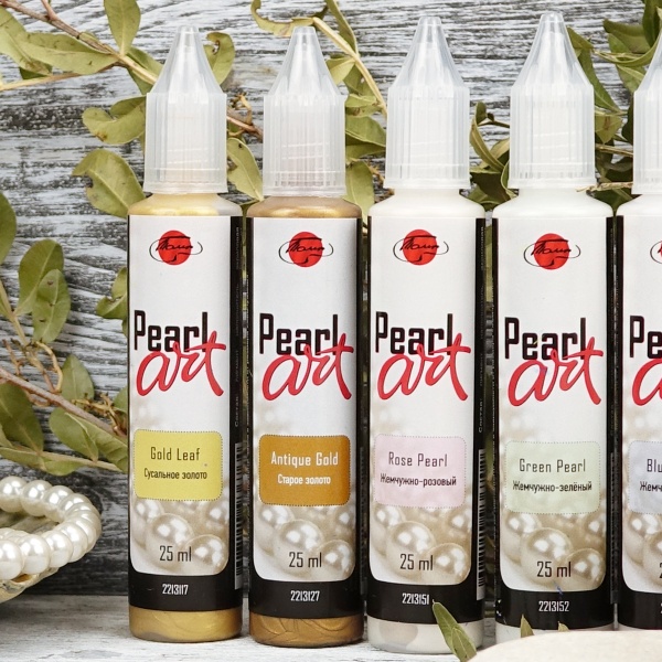 Старое Золото, Краска для создания жемчужин "Pearl Art", туба 25 мл - «Таир»