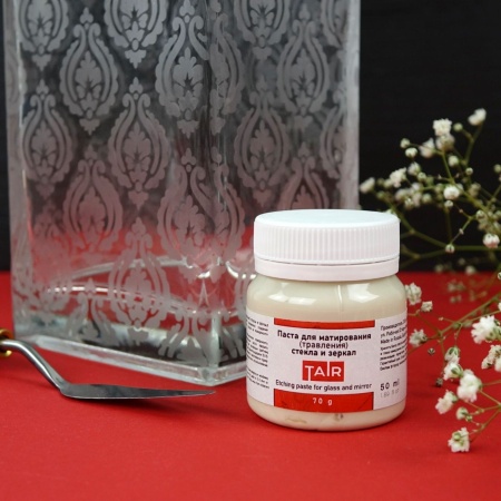 Паста для матирования (травления) стекла и зеркал, банка 50 мл - «Таир»