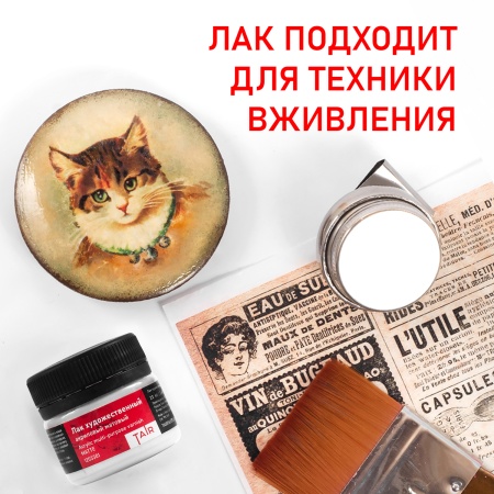 Лак художественный акриловый матовый, банка 20 мл - «Таир»