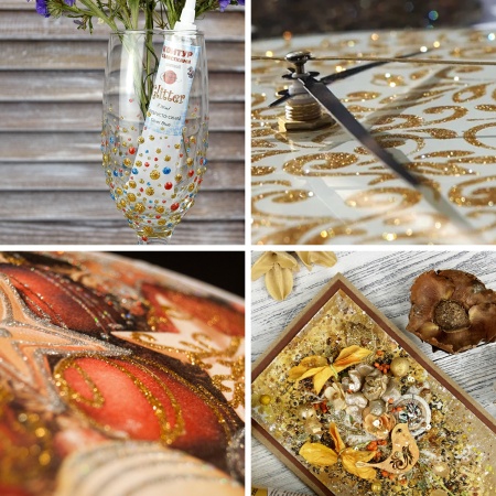 Серебристый с блёстками, контур по стеклу, туба 20 мл - «Таир»