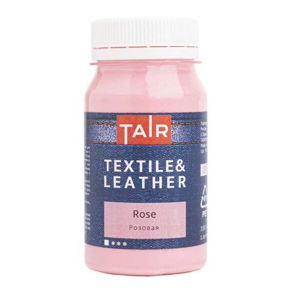 Розовая, краска акриловая по ткани и коже, банка 100 мл - «Таир»