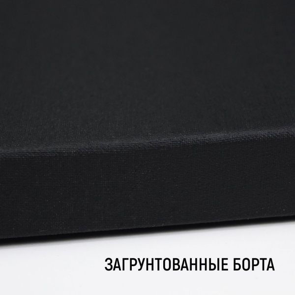 Холст на подрамнике, "TAIR", хлопок, чёрный акриловый грунт, 270 г/м, 40 х 40 см - «Таир»