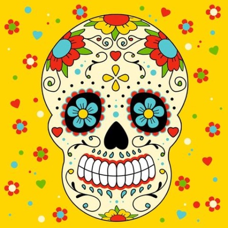 Салфетка для декупажа Braun & Company, 33х33 Mexican Skull yellow - «Таир»