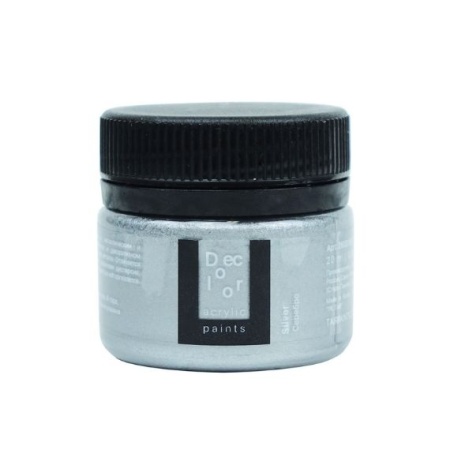 Серебро, краска "Деколор", банка 20 мл - «Таир»