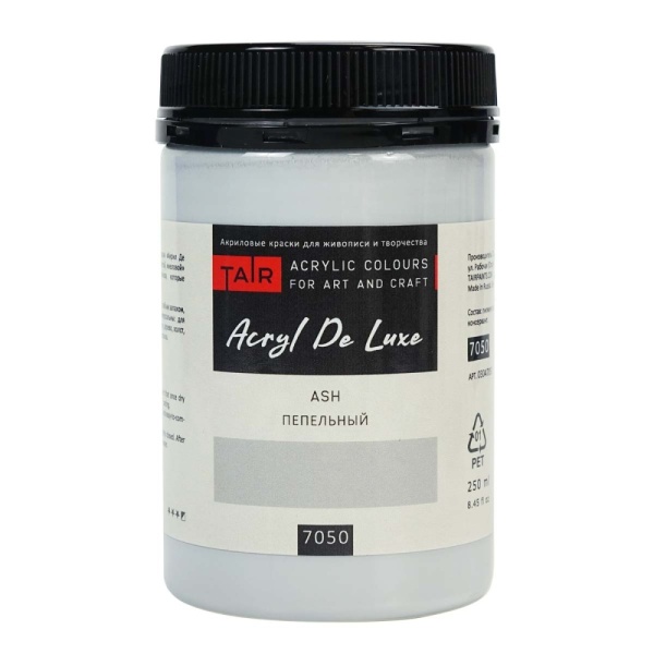 Пепельный, краска "Акрил Де Люкс", банка 250 мл - «Таир»