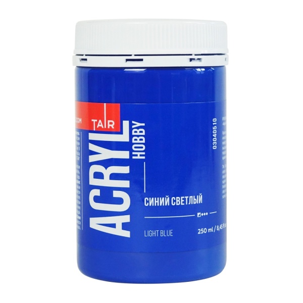 Синий светлый, краска "Акрил-Хобби", банка 250 мл - «Таир»