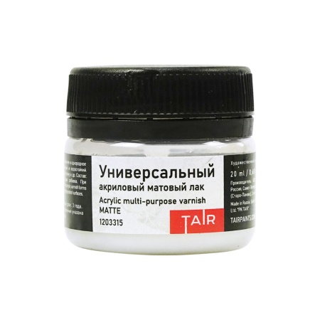 Лак универсальный акриловый матовый, банка 20 мл - «Таир»