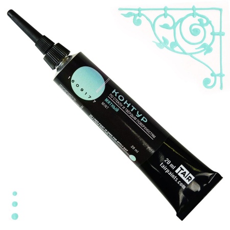 Мятный, контур по стеклу, туба 20 мл - «Таир»