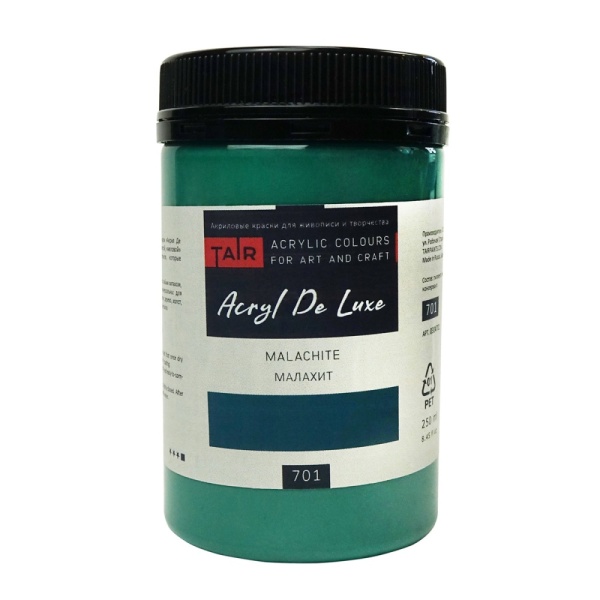 Малахит, краска "Акрил Де Люкс", банка 250 мл - «Таир»