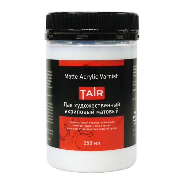 Лак художественный акриловый матовый, банка 250 мл - «Таир»